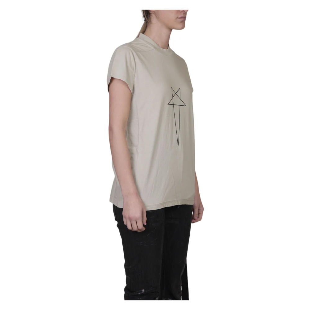 Rick Owens Sterrenprint Tee in Level Stijl Beige Dames