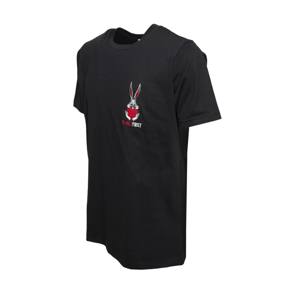 Family First B-Hugs Katoenen T-shirt met Bugs Bunny Borduurwerk Black Heren