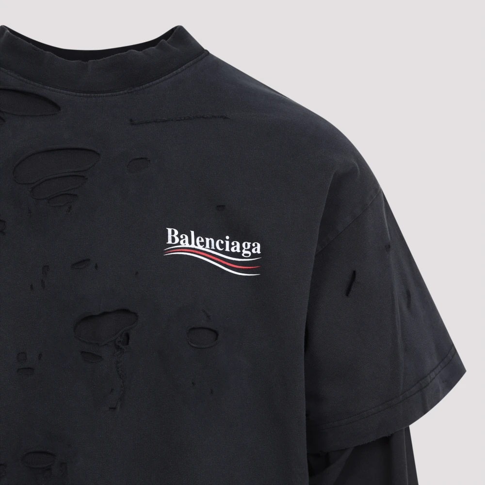 Balenciaga Layered Long Sleeve T-Shirt Black Dames