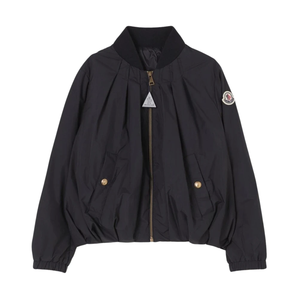 Moncler Unisex Kids Black Bomber Jacket With Plisse Detail - Light Jackets - 10 Y - Kids