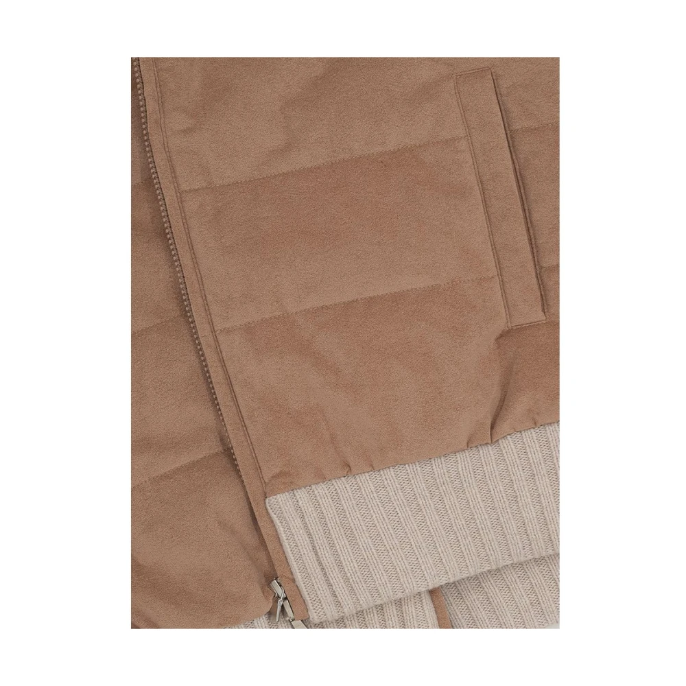 Gran Sasso Bruine Wollen Mouwloze Hoodie Jas Brown Heren