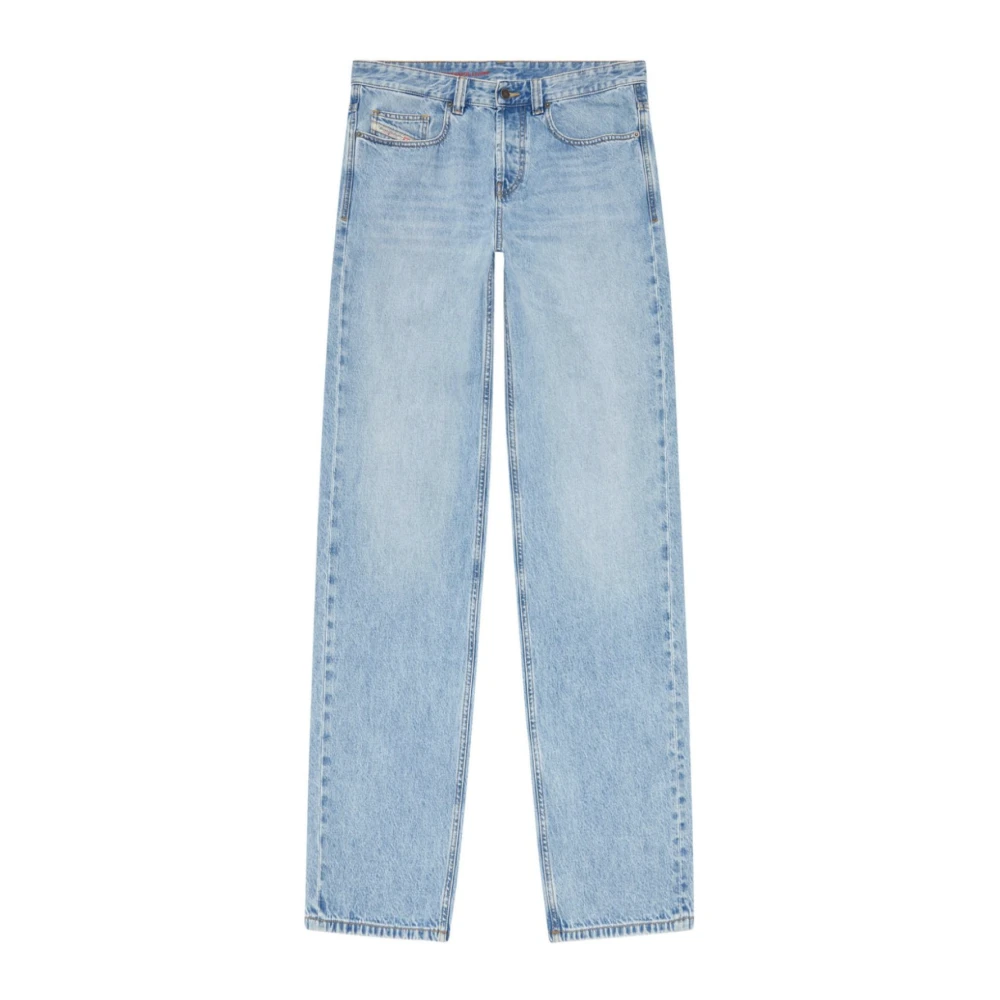Diesel Men's Blue Straight Fit Jeans, W32, Denim Macro Trousers