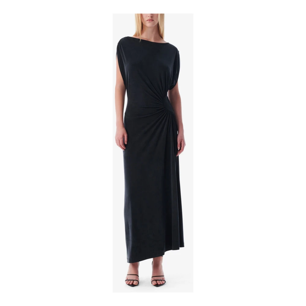IRO Zwarte Mouwloze Jersey Jurk met Geplooide Details Black Dames