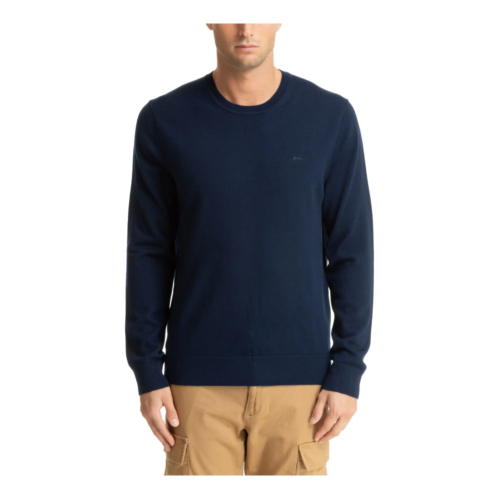 Michael Kors Simpele trui met logo borduursels Blue Heren