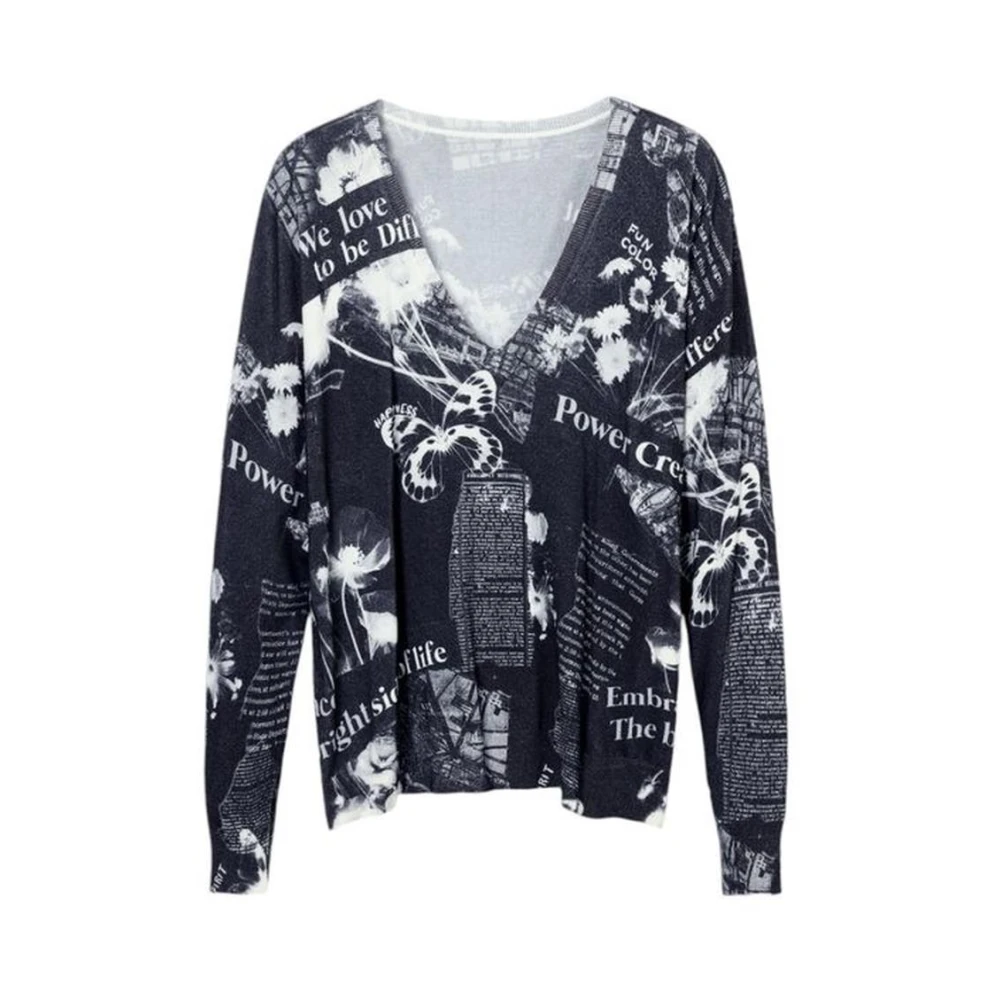Desigual Gebreide Tops & T-shirt Collectie Black Dames