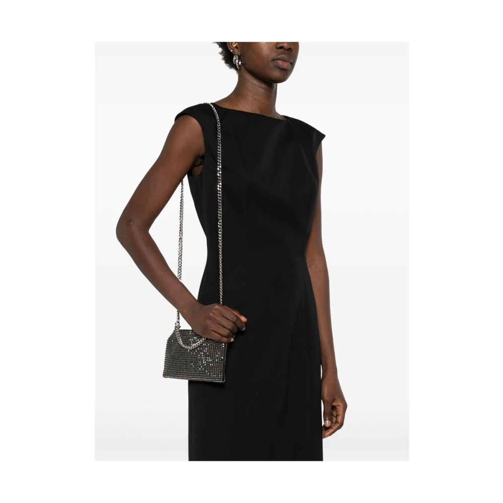 Stella Mccartney Zwarte Top Rits Ketting Schouder Tas Gray Dames