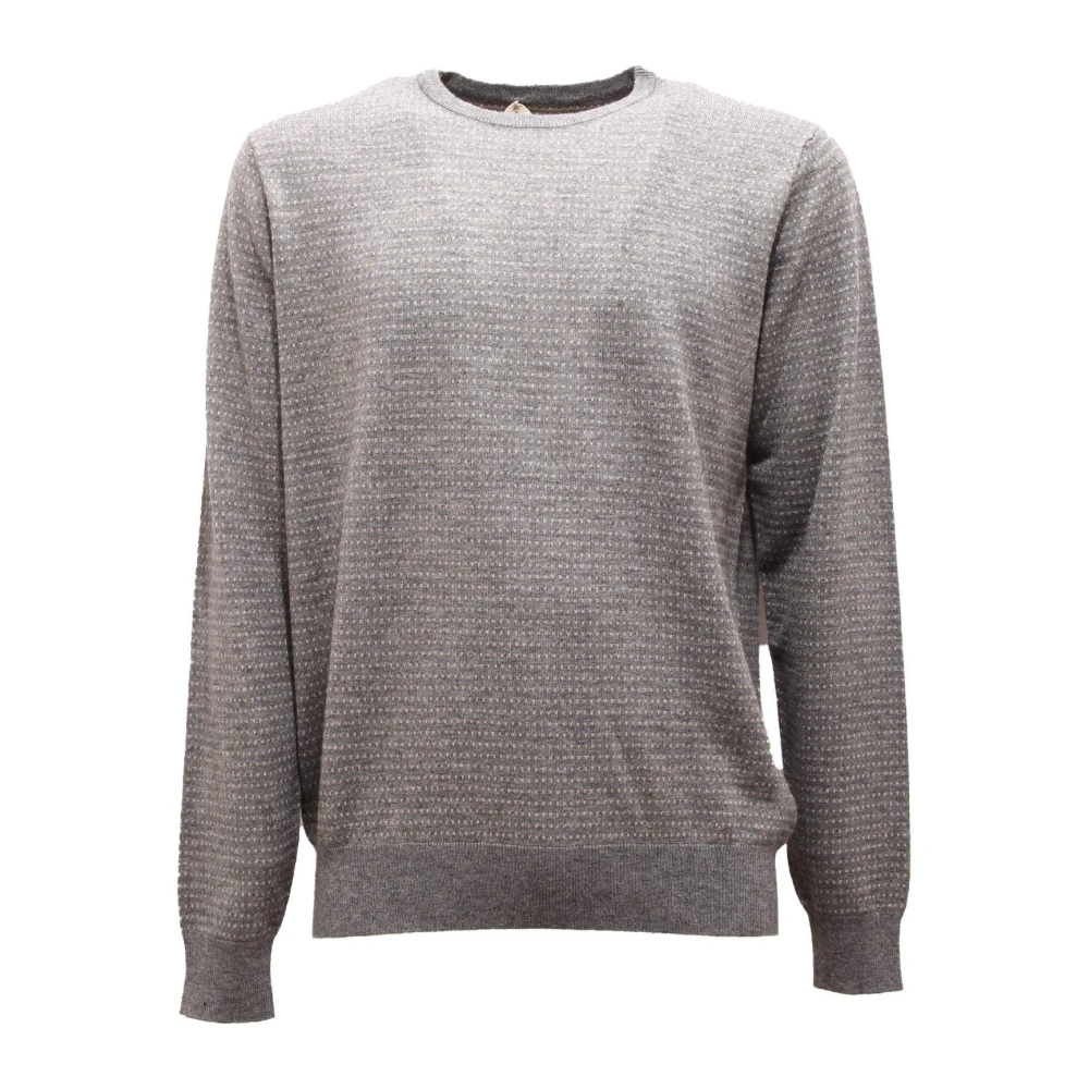 Cashmere Company Men's Gray Italian Grey Jumper - Round-Neck Knitwear - 2XL - Knitwear