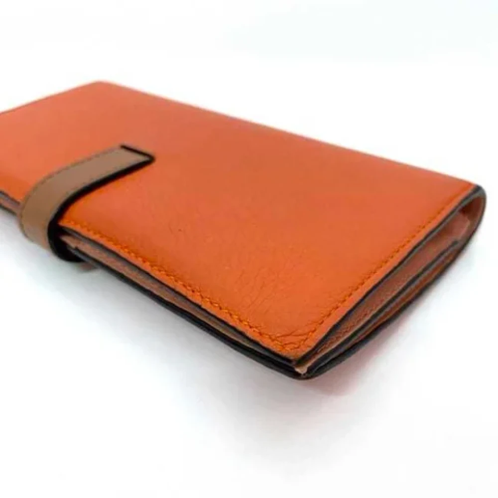 Loewe Pre-owned Leather wallets Orange Dames