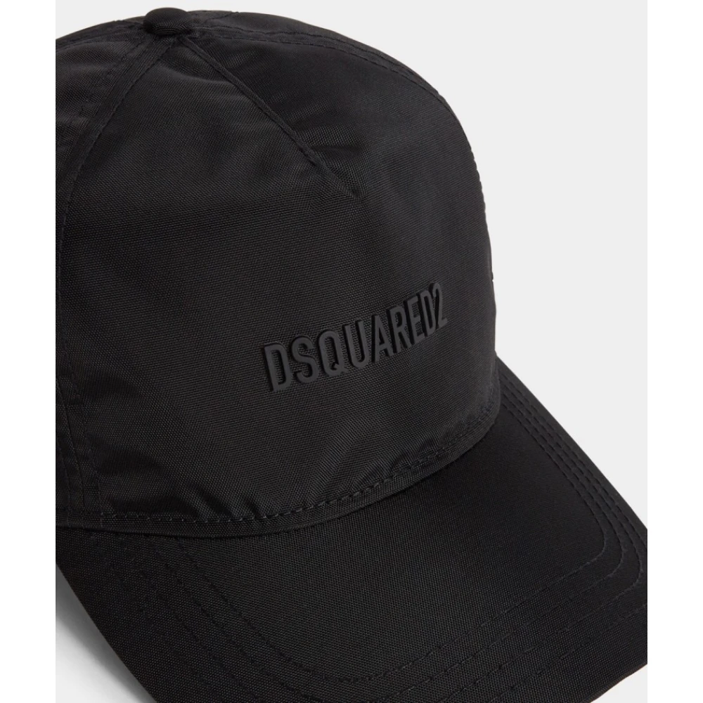 Dsquared2 Zilveren Voorkant Logo Verstelbare Klep Black Unisex