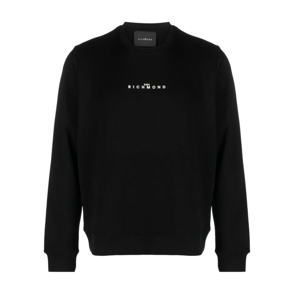 John Richmond Zwarte Sweater met Logo Print Black Heren