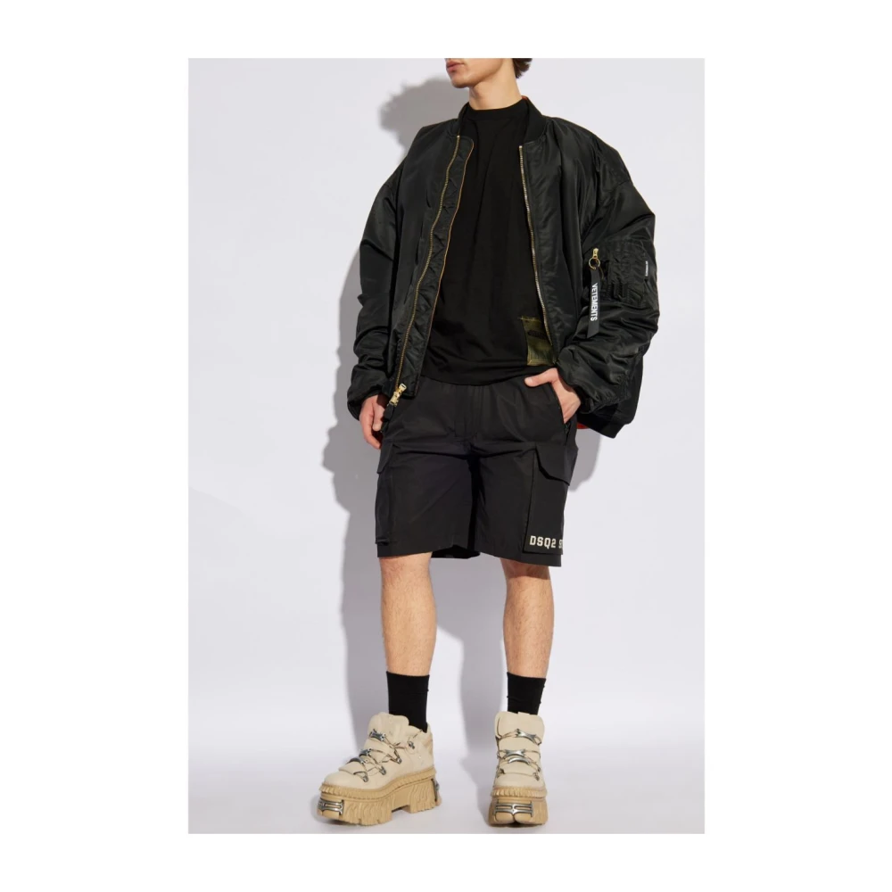 Dsquared2 Zwarte Casual Shorts voor Mannen Black Heren