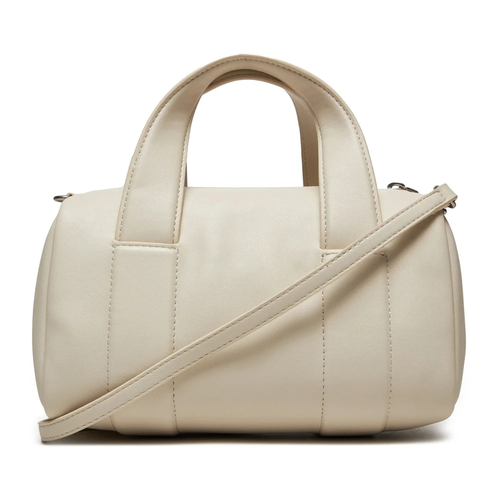 Calvin Klein Jeans Vierkante Barrel Tas Herfst Winter Collectie Beige Dames