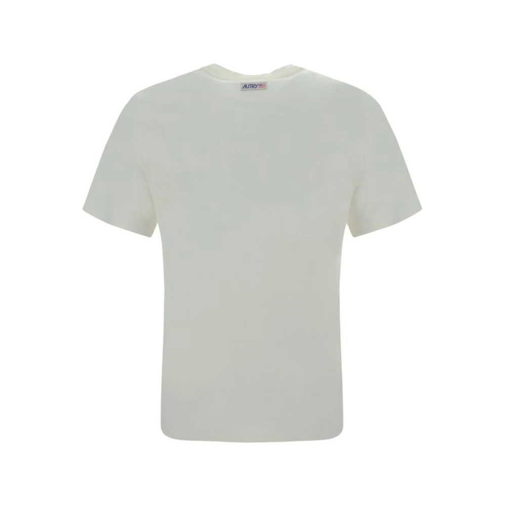 Autry Monogram Ribbed Tee White Heren