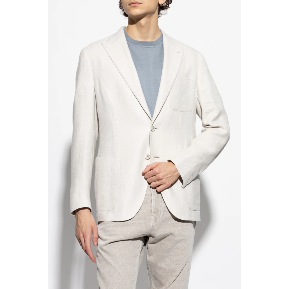 Eleventy Gestreept patroon blazer Beige Heren