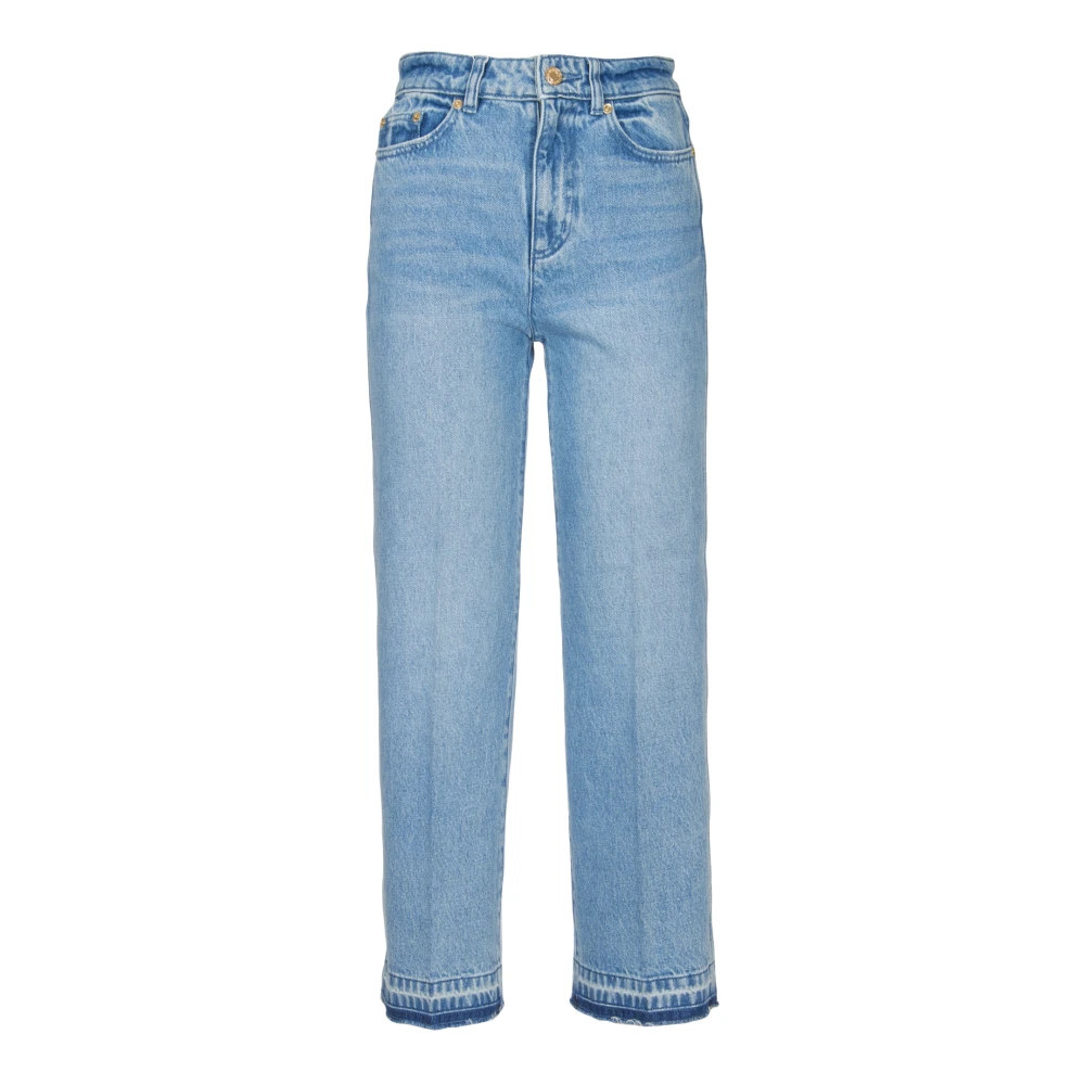 Michael Kors Blauwe Flared Jeans met Versleten Effecten Blue Dames