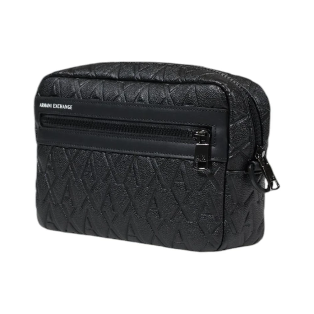Armani Exchange Zwarte polyester tas met ritsvakken Black Dames