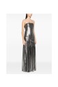 silver-tone-strapless-pleated-dress
