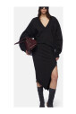 sweat-oversize-col-v-noir-marron