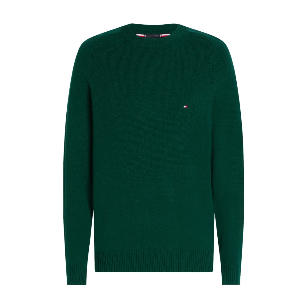 Tommy Hilfiger Groene Trui Lamswol Ronde Hals Stijl Green Heren