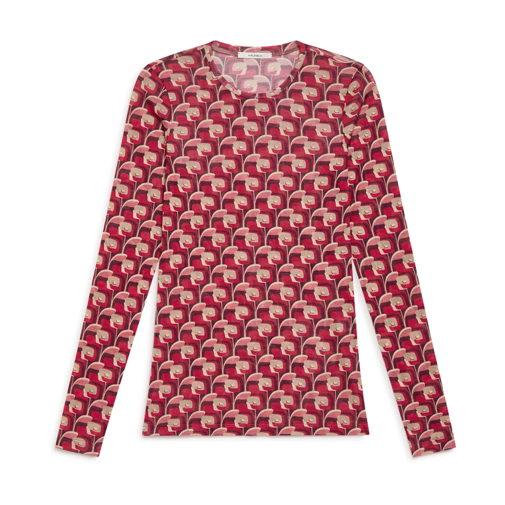 Maliparmi Winter Prints T-shirt Red Dames