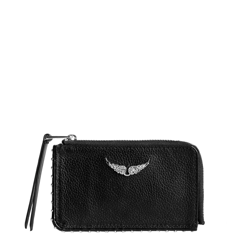 Zadig & Voltaire Stijlvolle Leren Kaarthouder Black Unisex
