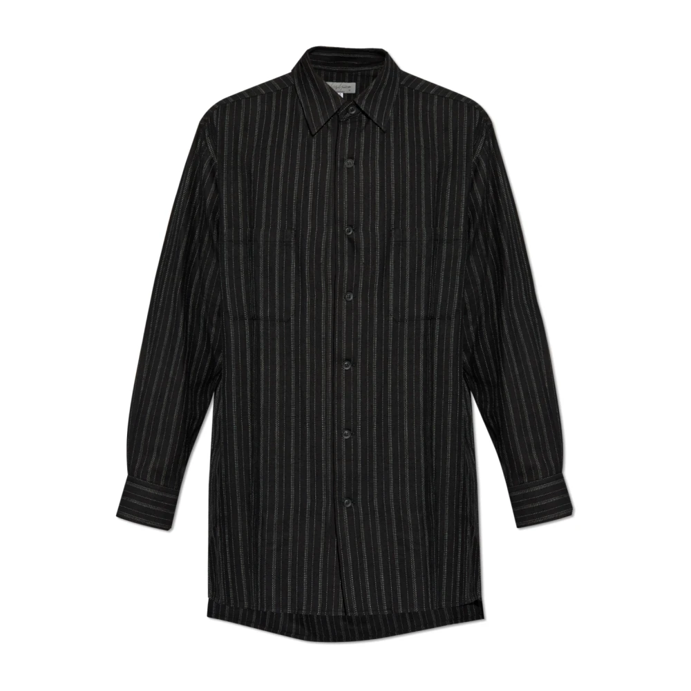 Y-3 Gestreept overhemd Black Heren