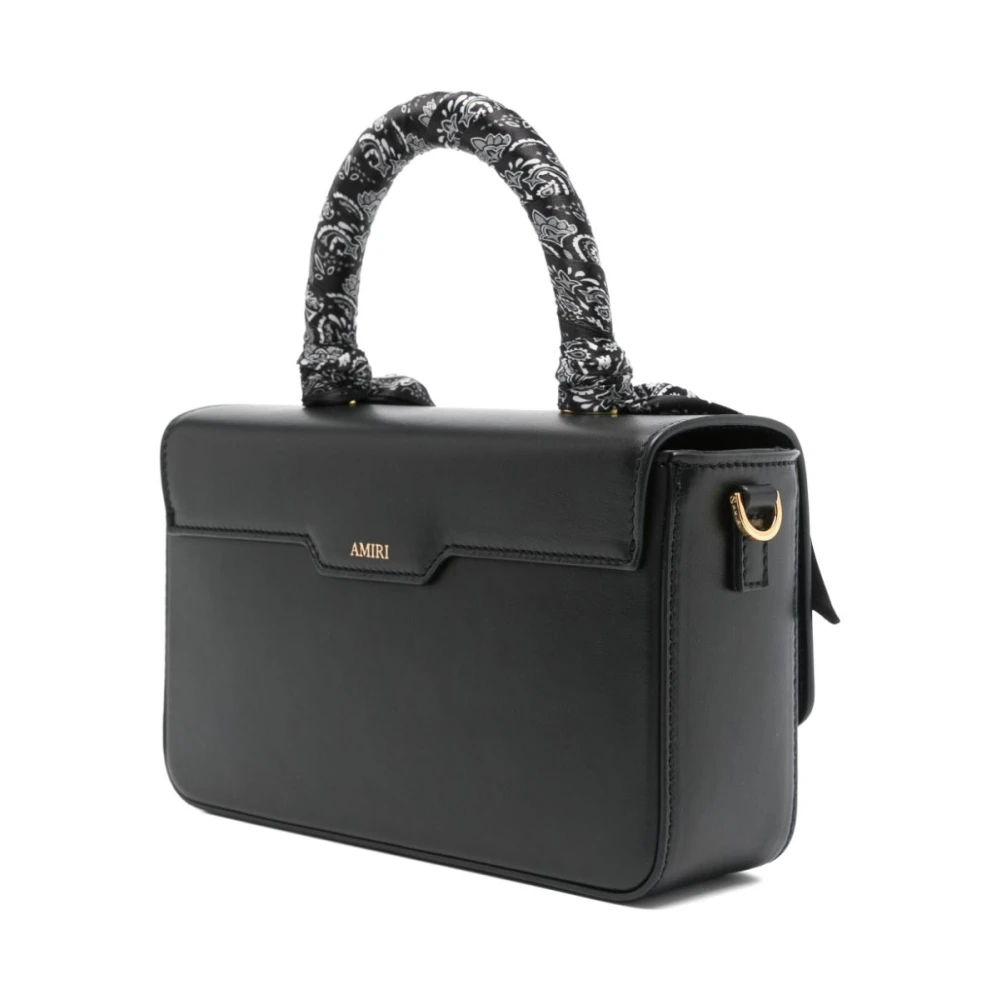 Amiri Zwarte leren schoudertas Black Dames