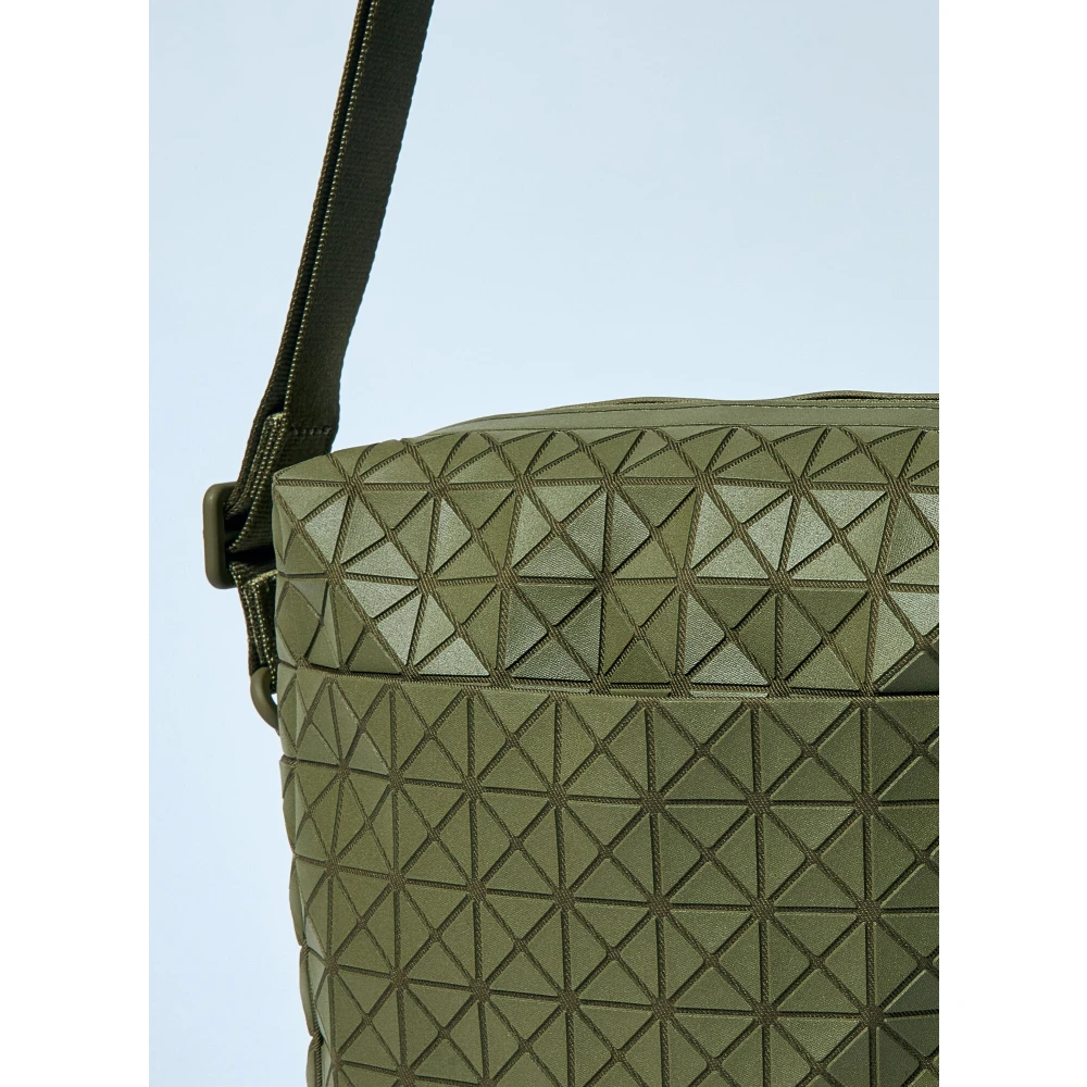 Issey Miyake Katoenen schoudertas met tegelapplicatie Green Heren