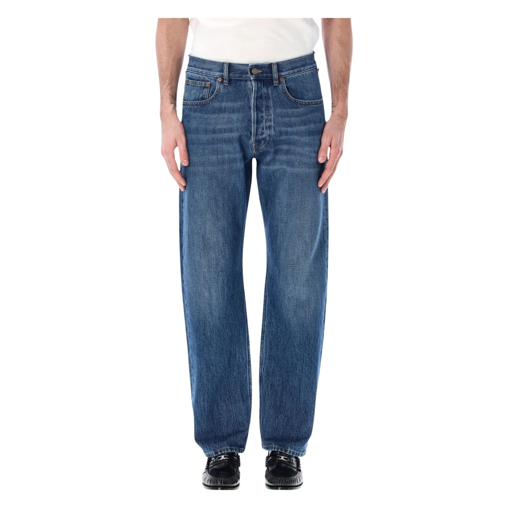 Valentino Garavani Men's Blue Loose Fit Jeans, W32, Denim 5 Tasche
