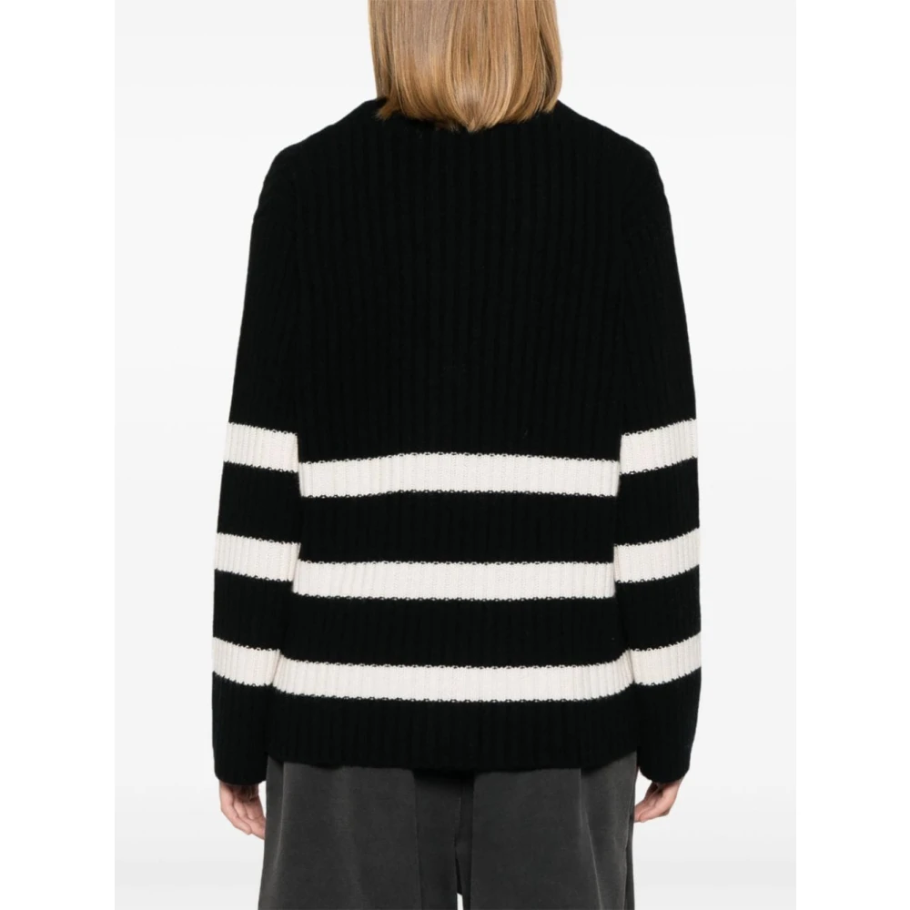 allude Gestreepte Cashmere Cardigan Sweater Black Dames
