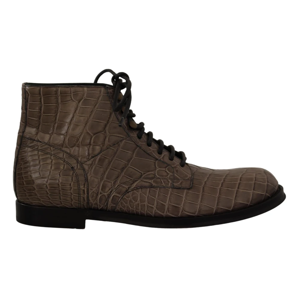 Dolce & Gabbana Men's Gray Derby Brogue Boots