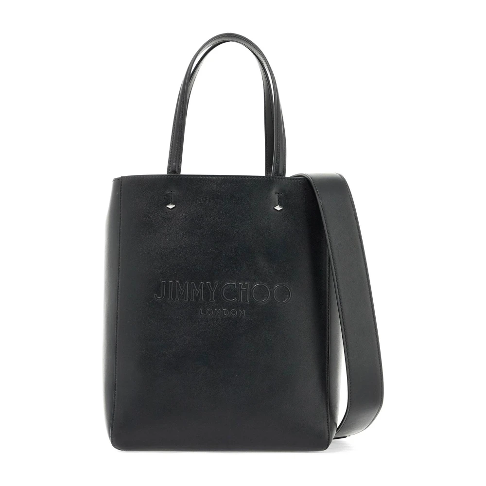 Jimmy Choo Geëmbosseerd Logo Leren Tote Tas Black Heren