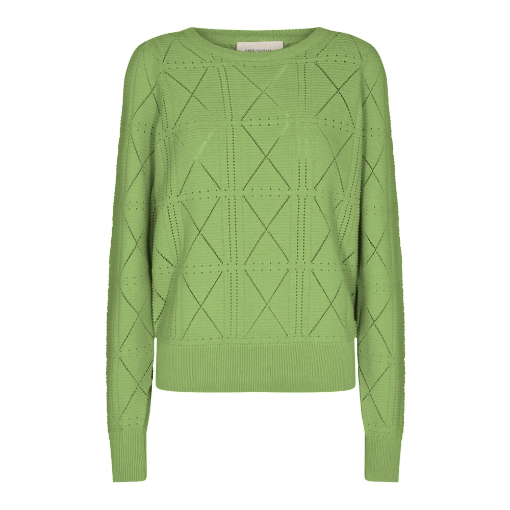 Freequent Round-neck Knitwear Green Dames