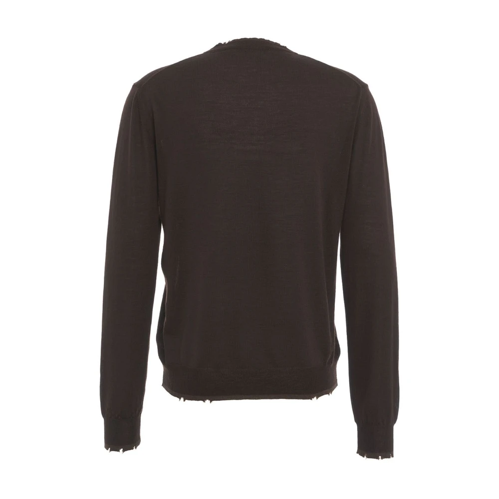 Mauro Grifoni Bruine Gebreide Trui Aw24 Handwas Brown Heren