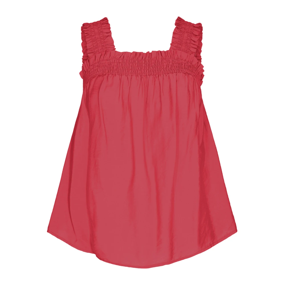 Co'Couture Smock Strap Top Blouse Red Dames