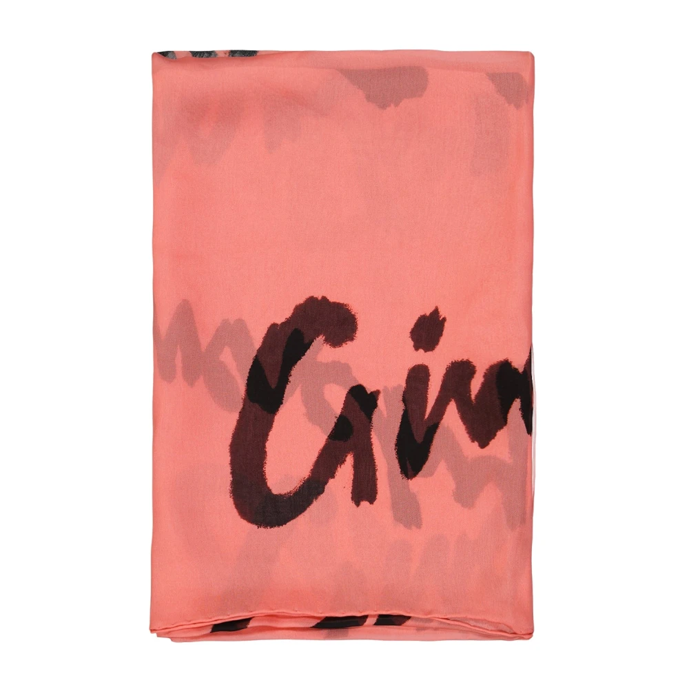 Givenchy Zijden Monogram Logo Gedrukte Sjaal Pink Dames