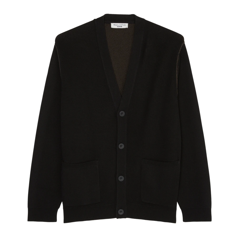 Marc O'Polo Relaxte cardigan Black Heren