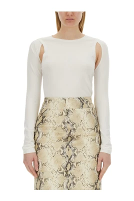 Cut-Out Cotton Sweater