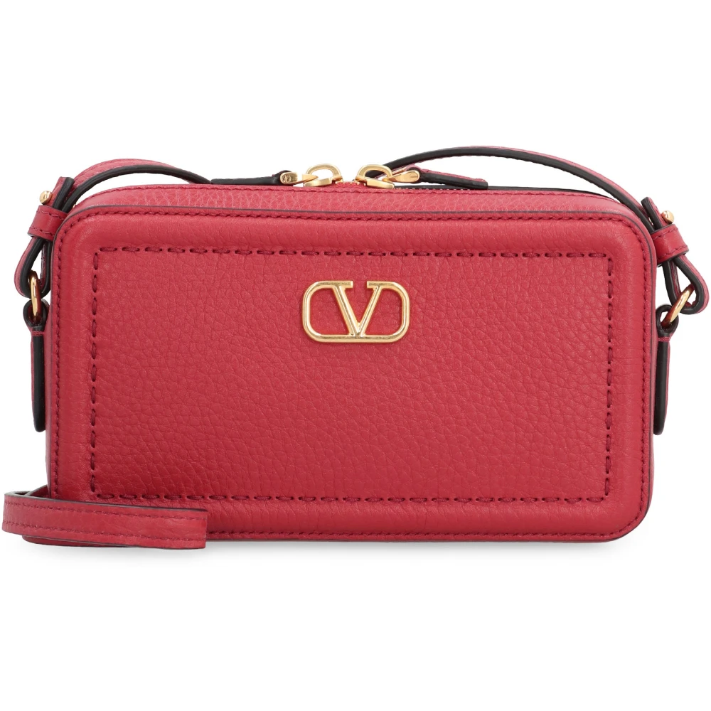 Valentino Leren Mini Schoudertas Red Dames