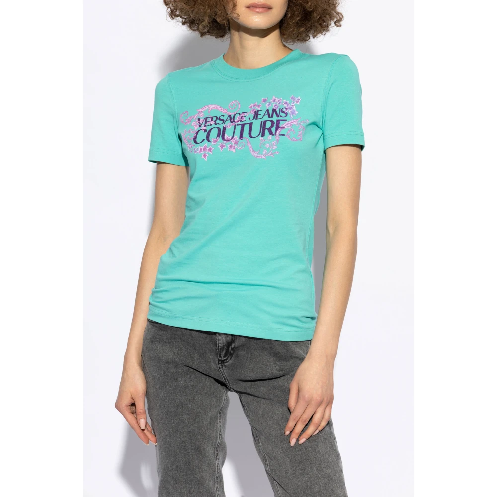 Versace Jeans Couture T-shirt met print Blue Dames