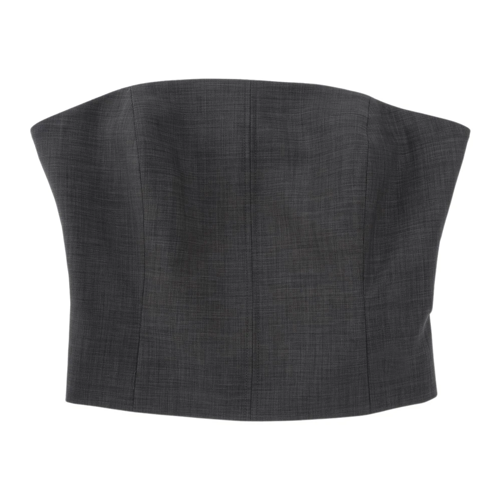 Birgitte Herskind Bandeau Corset Top met Verticale Snitlijnen Black Dames