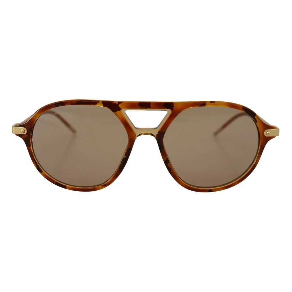 Dolce & Gabbana Brown Havana Acetate Frame Pilot Shades Dg4343 Sunglasses Brun Dam