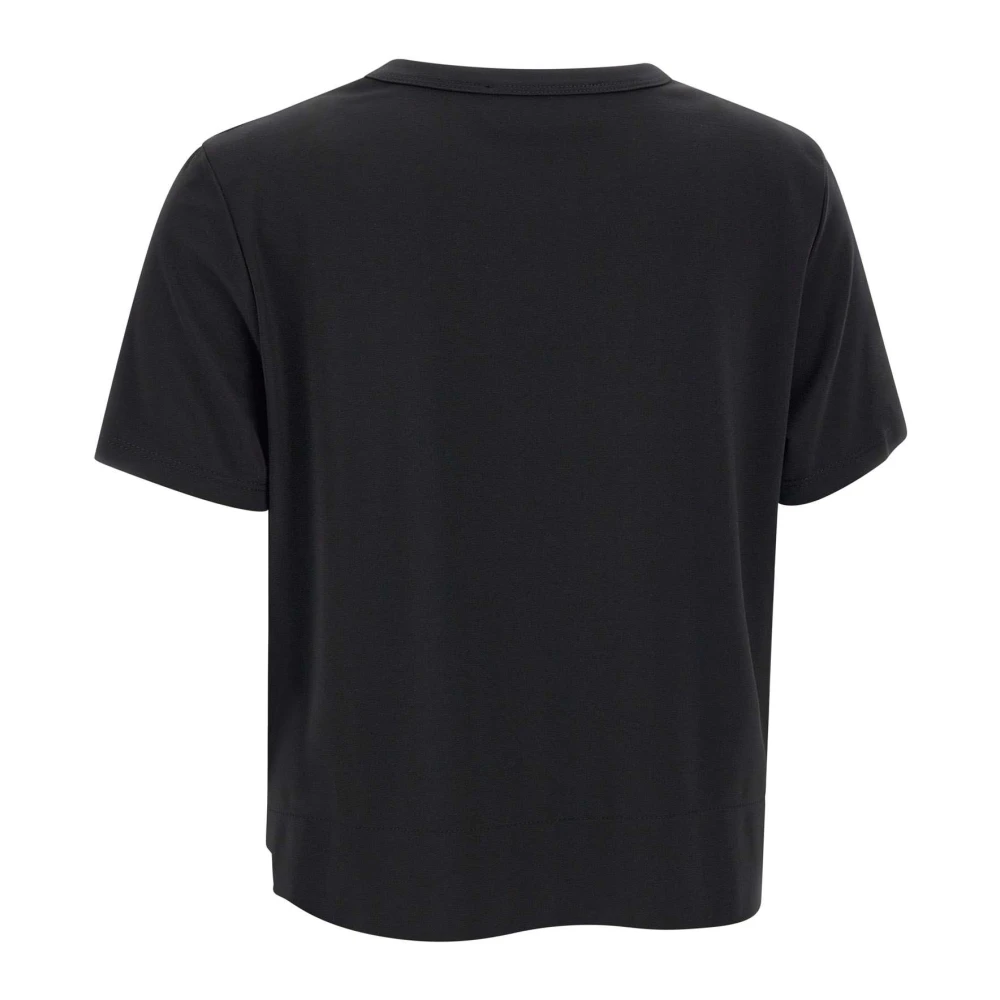 Kaos Zwart T-shirt met Gouden Logo Black Dames