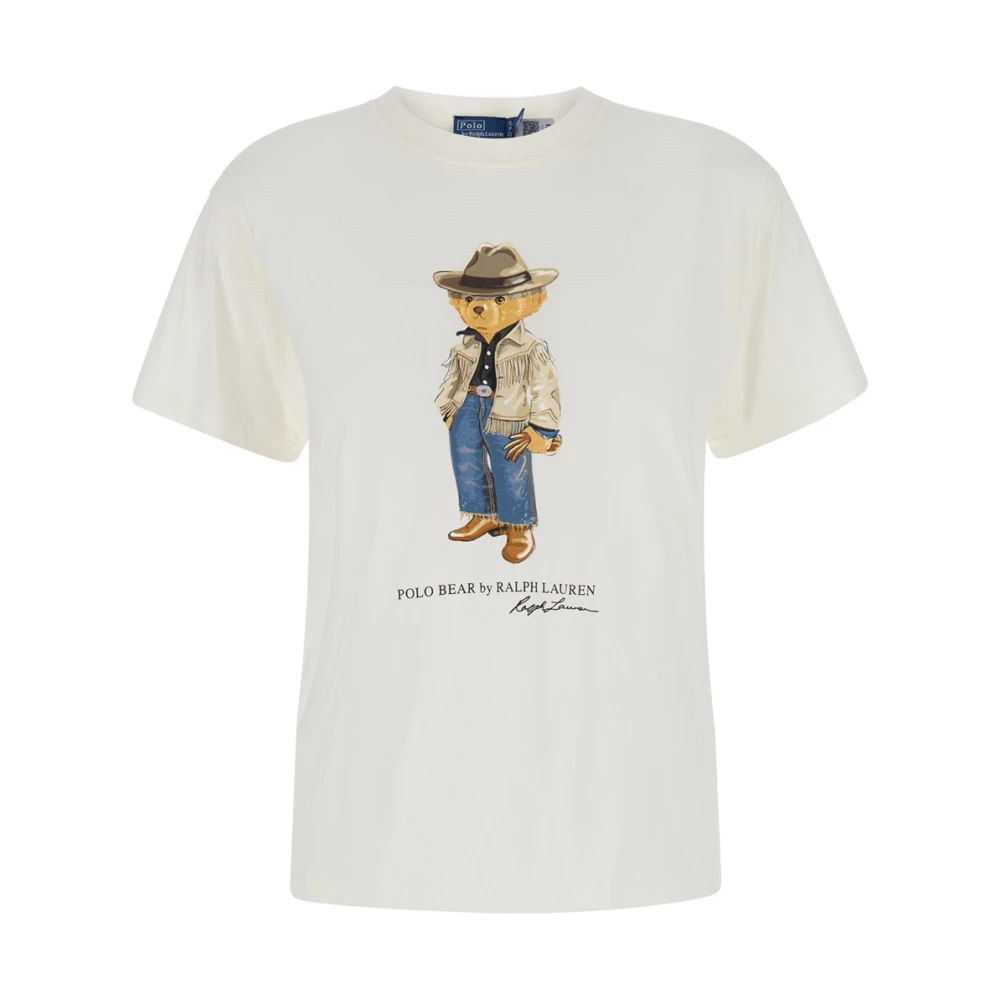 Polo Ralph Lauren Witte T-shirts en Polos met Polo Bear White Dames