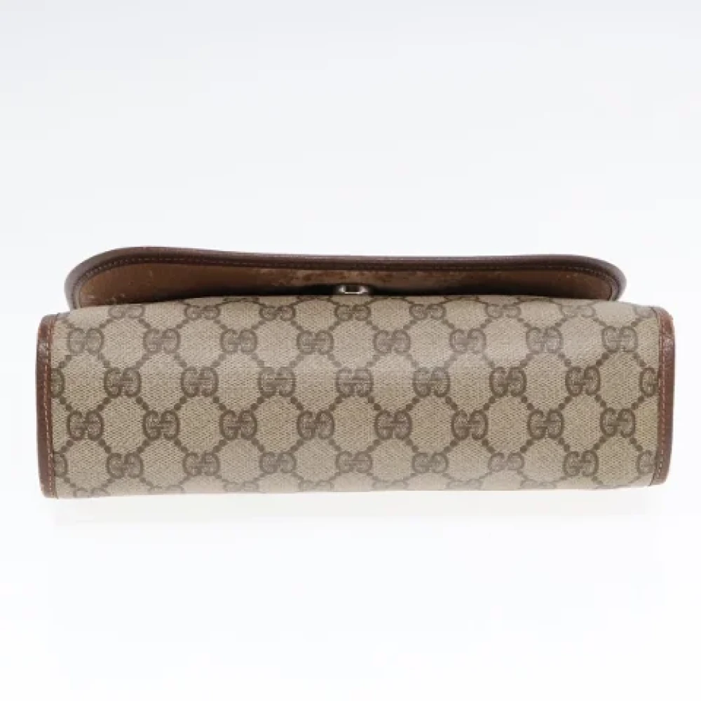 Gucci Vintage Pre-owned Leather clutches Beige Dames