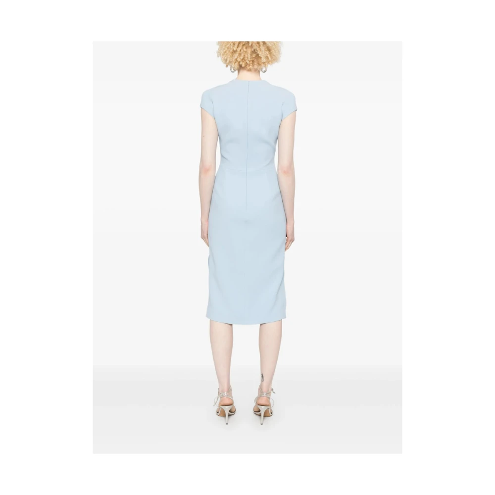 David Koma Jurk met uitsnijding in V-hals en kapmouwen Blue Dames