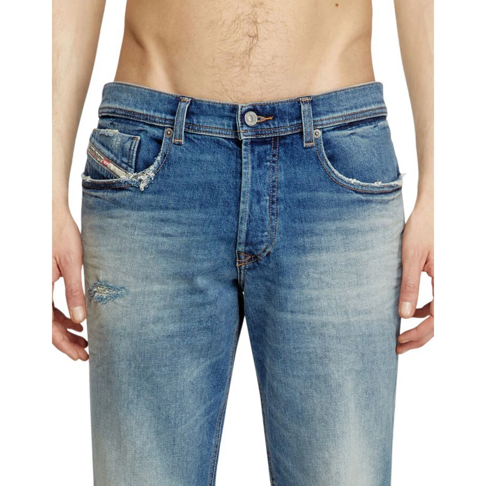 Diesel Slim Fit Jeans met Medium Rise Blue Heren