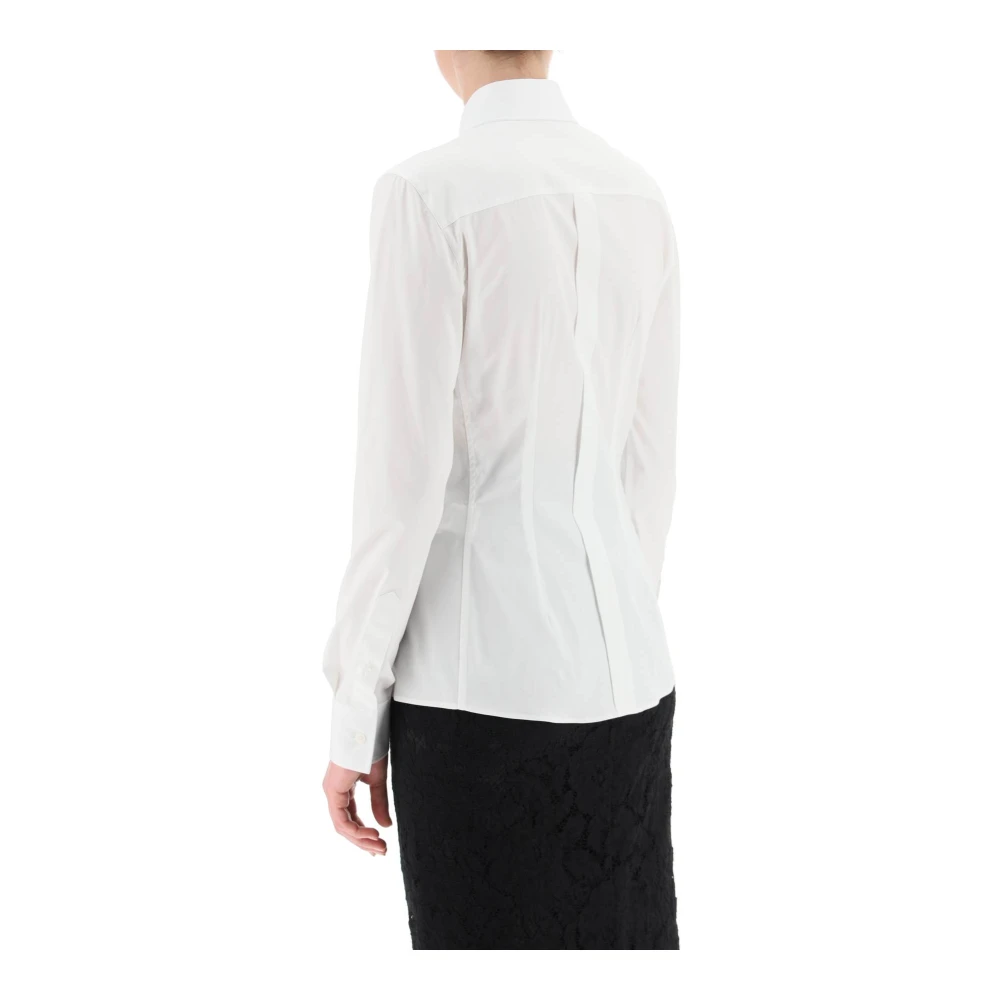 Dolce & Gabbana Slim-fit stretch poplin overhemd White Dames