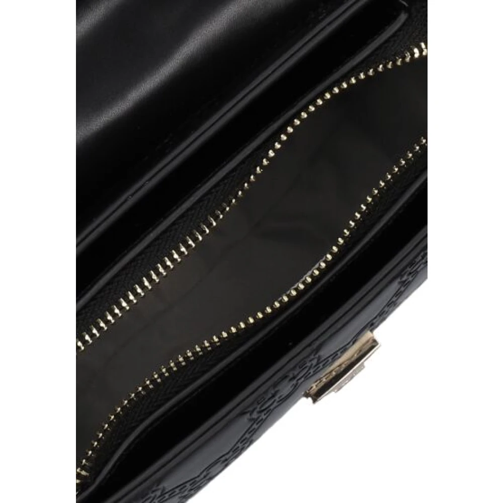 V73 Zwarte Leren Schoudertas Perla Satchel Black Dames