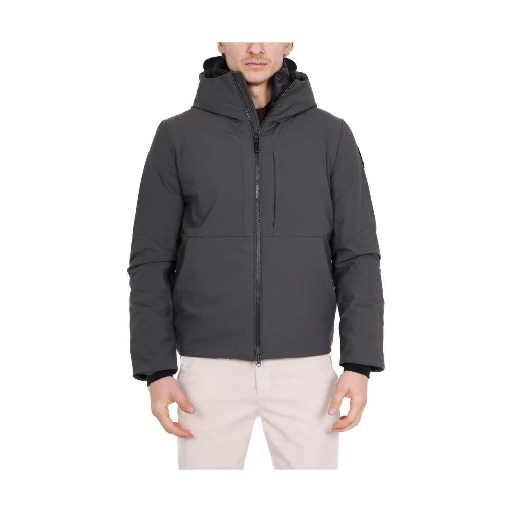 BomBoogie Korte Gewatteerde Winterjas met Capuchon Gray Heren